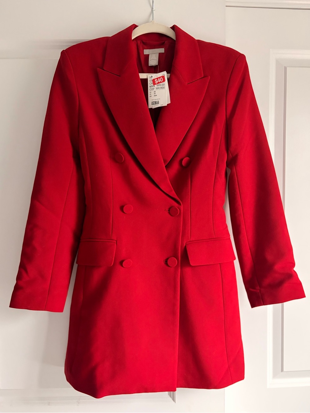 Red Double-Breasted Women's Blazer Dress